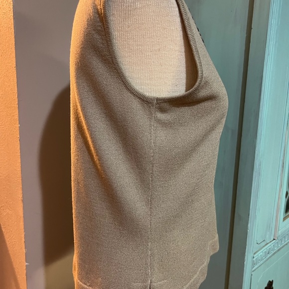 Ming Wang Beige Layering Tank Shirt Braided Scoop Neckline Size Small - Picture 7 of 10